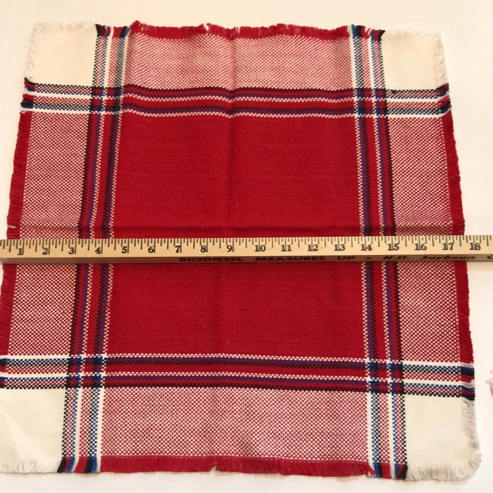 Norwegian woven napkins cloth vintage woven napkins Vintage Woven USA JULY 4th